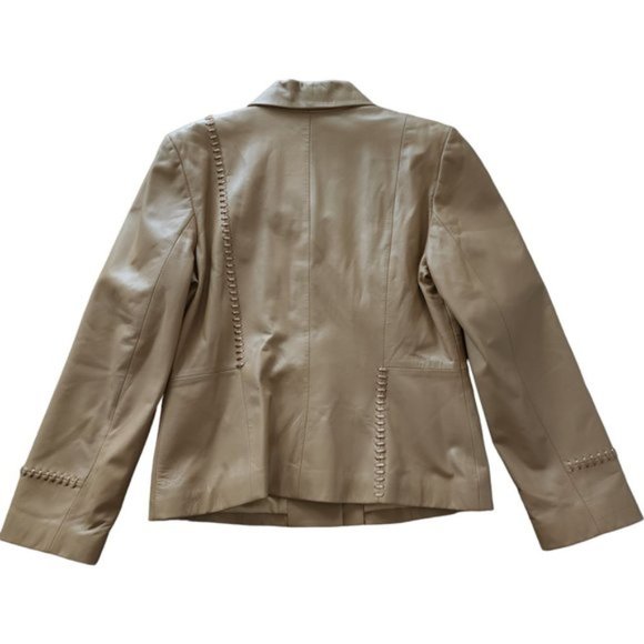 Light brown leather blazer - Picture 8 of 9